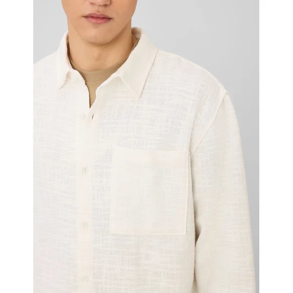 Surchemise unie matière fantaisie Blanc écru