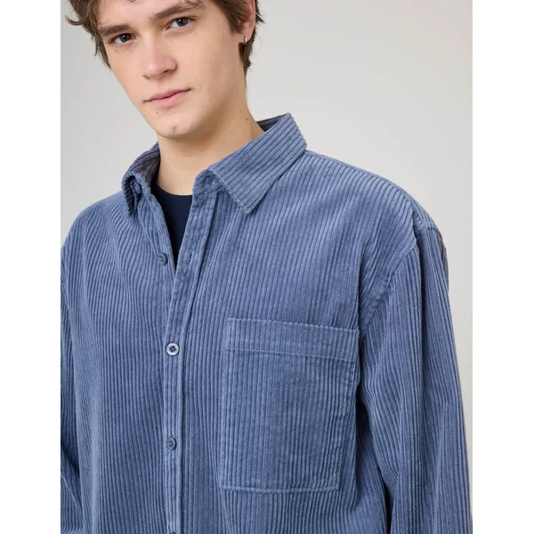 Surchemise velours Bleu gris
