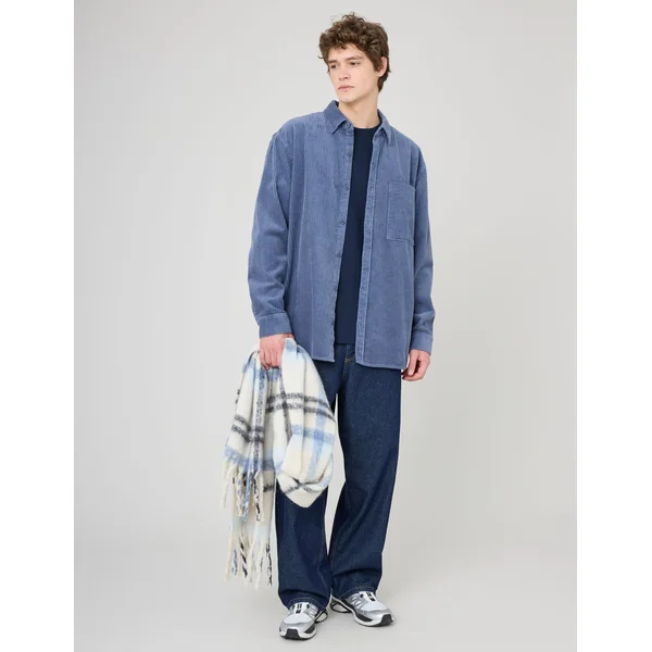 Surchemise velours Bleu gris
