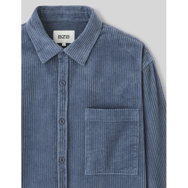 Surchemise velours Bleu gris