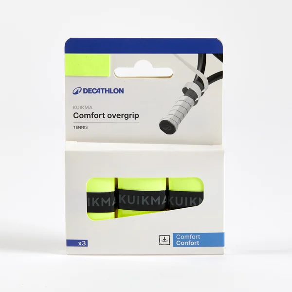 SURGRIP DE TENNIS CONFORT JAUNE LOT DE 3