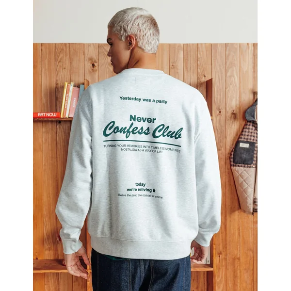 Sweat animation devant/dos Gris clair