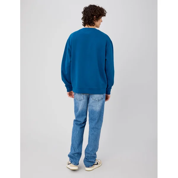 Sweat broderie poitrine Bleu foncé