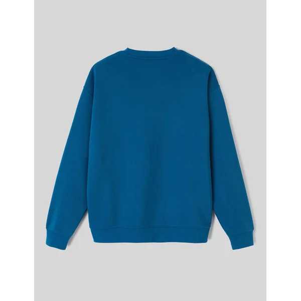 Sweat broderie poitrine Bleu foncé
