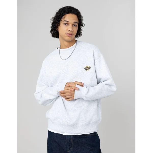 Sweat broderie poitrine Gris clair