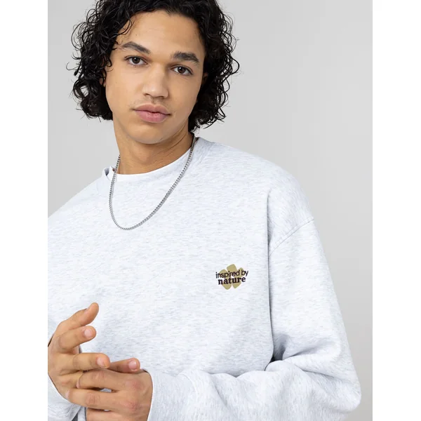 Sweat broderie poitrine Gris clair