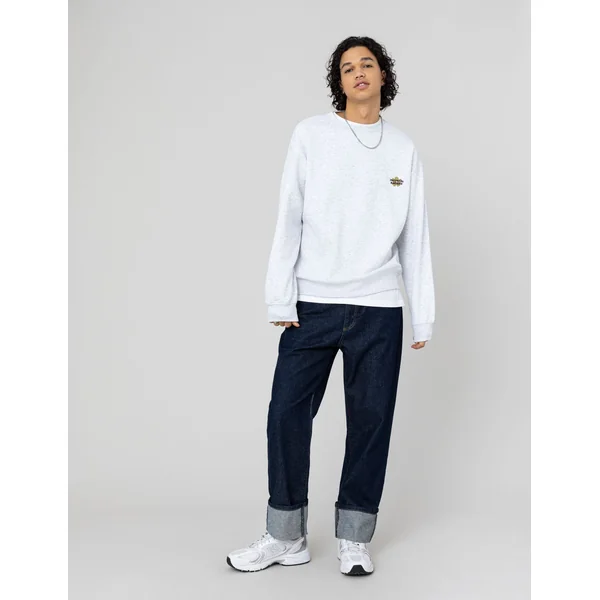 Sweat broderie poitrine Gris clair
