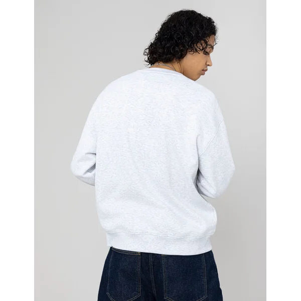 Sweat broderie poitrine Gris clair