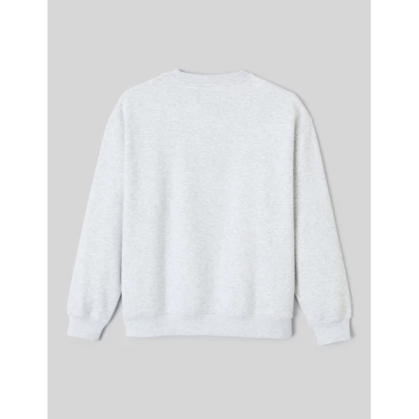 Sweat broderie poitrine Gris clair