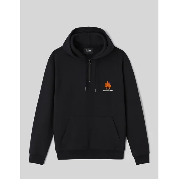 Sweat broderie poitrine Noir