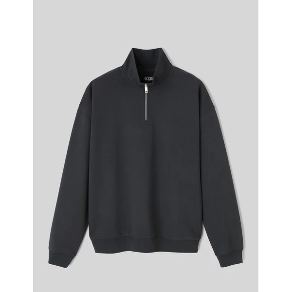 Sweat col montant Gris anthracite