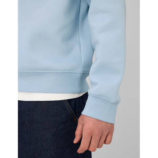 Sweat col polo zippé Bleu clair