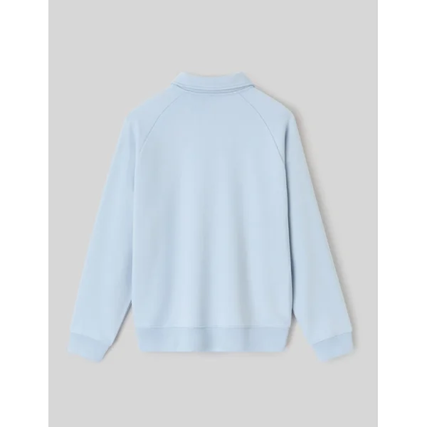 Sweat col polo zippé Bleu clair