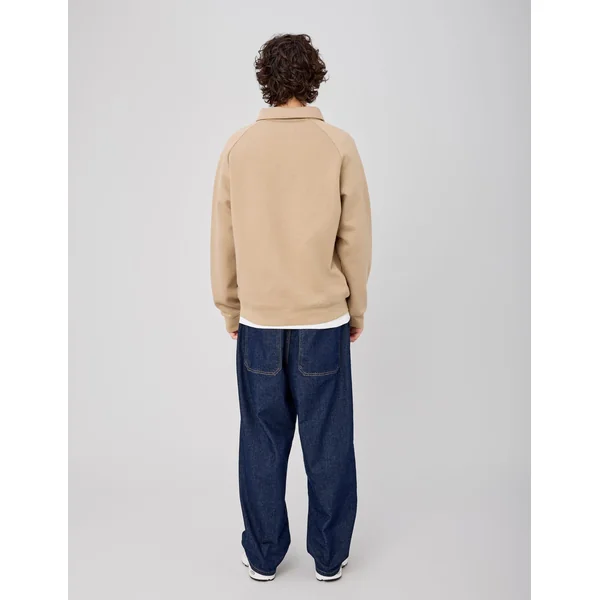 Sweat col polo zippé Marron