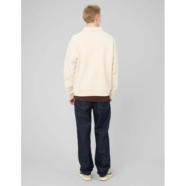 Sweat col polo zippé Naturel