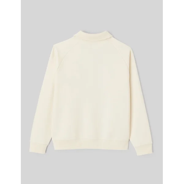Sweat col polo zippé Naturel