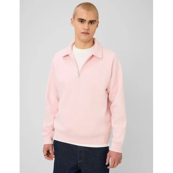Sweat col polo zippé Rose