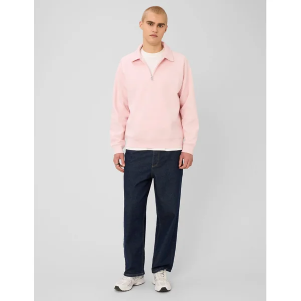 Sweat col polo zippé Rose