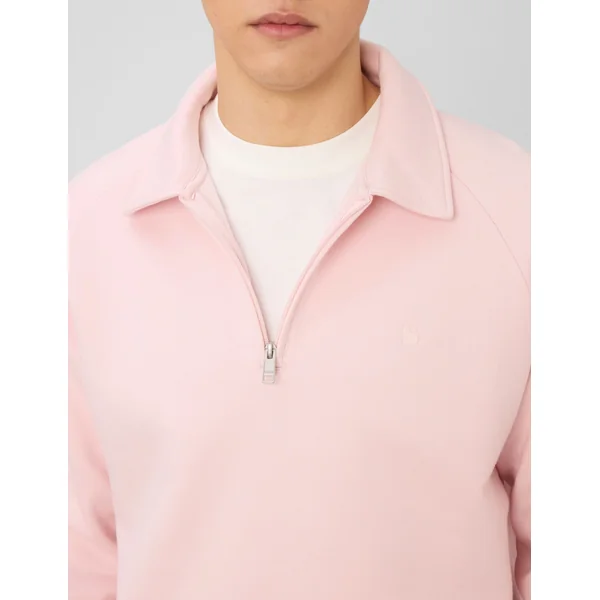 Sweat col polo zippé Rose