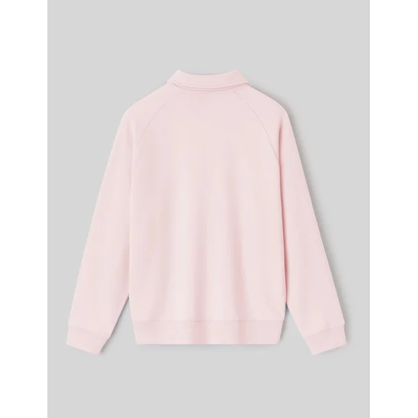 Sweat col polo zippé Rose