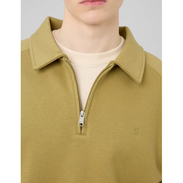 Sweat col polo zippé Vert clair