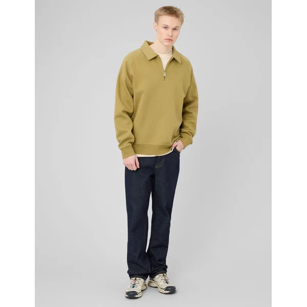 Sweat col polo zippé Vert clair