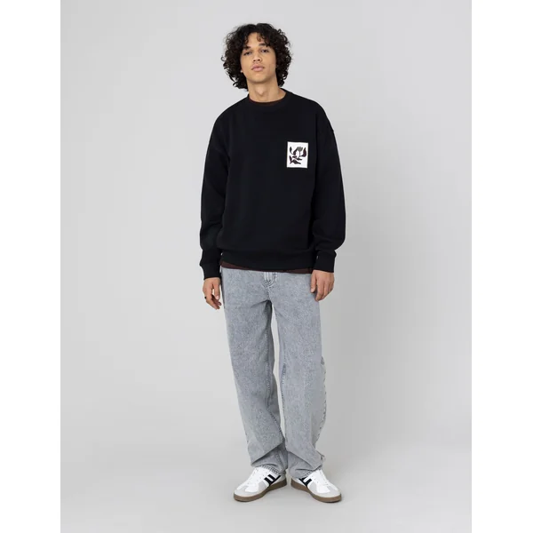 Sweat col rond avec patch Noir