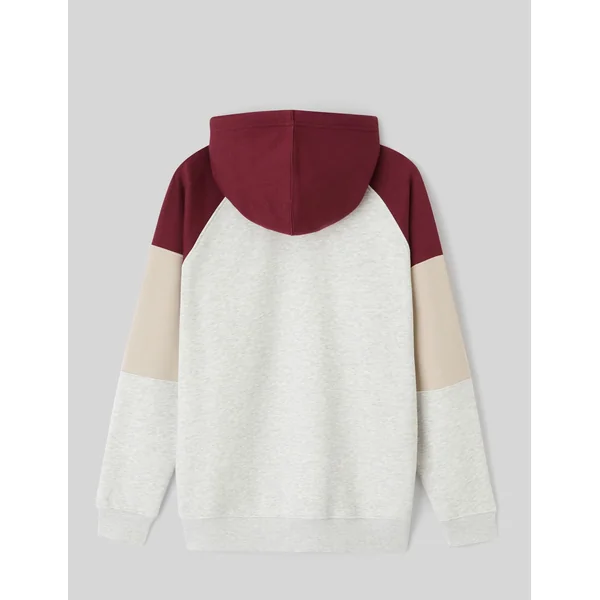 Sweat colorblock à capuche Gris clair