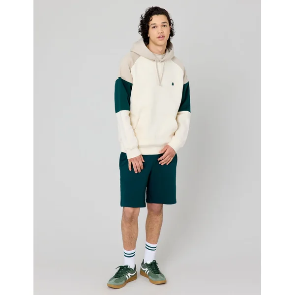 Sweat colorblock à capuche Naturel