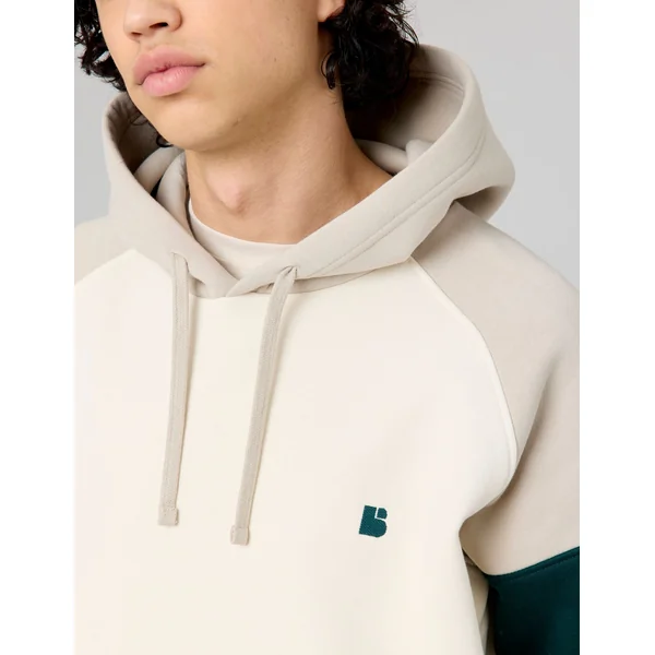 Sweat colorblock à capuche Naturel