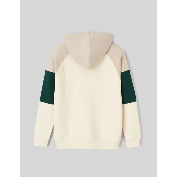 Sweat colorblock à capuche Naturel