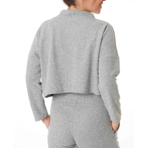 Sweat court maternité gris Cache Coeur Lingerie Sweethome en viscose Cache Coeur