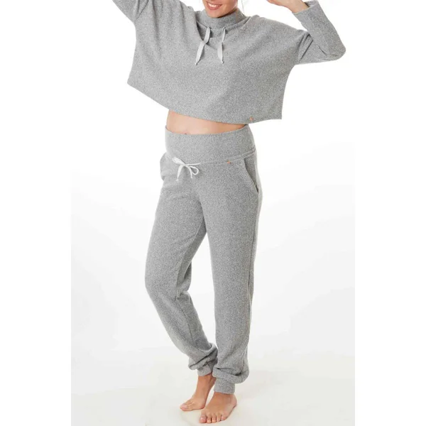 Sweat court maternité gris Cache Coeur Lingerie Sweethome en viscose Cache Coeur