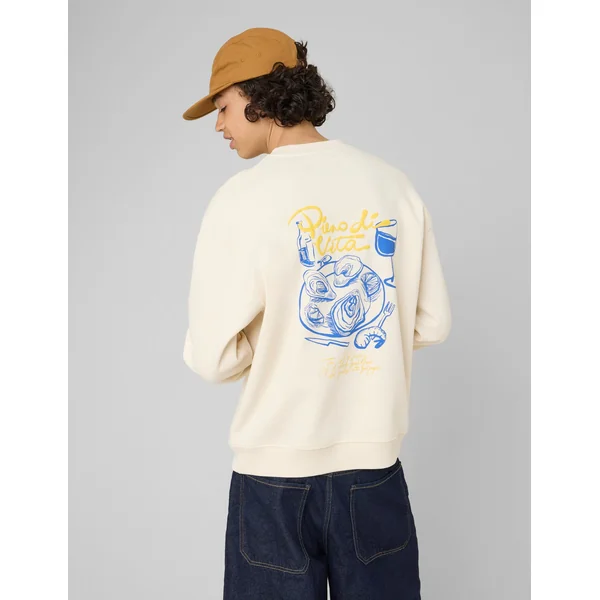 Sweat imprimé devant/dos Naturel