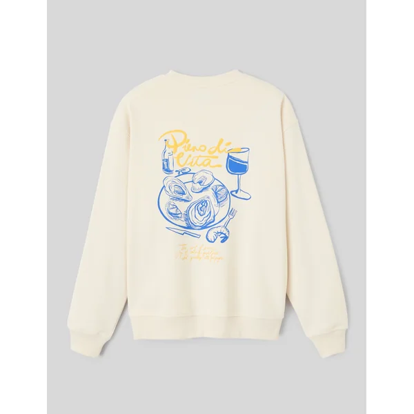 Sweat imprimé devant/dos Naturel