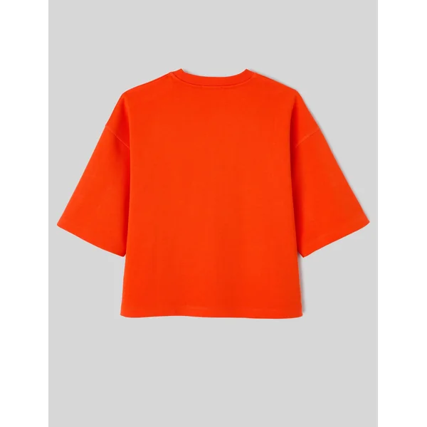 Sweat imprimé manches courtes Rouge