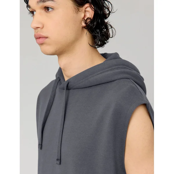 Sweat sans manches à capuche Gris foncé