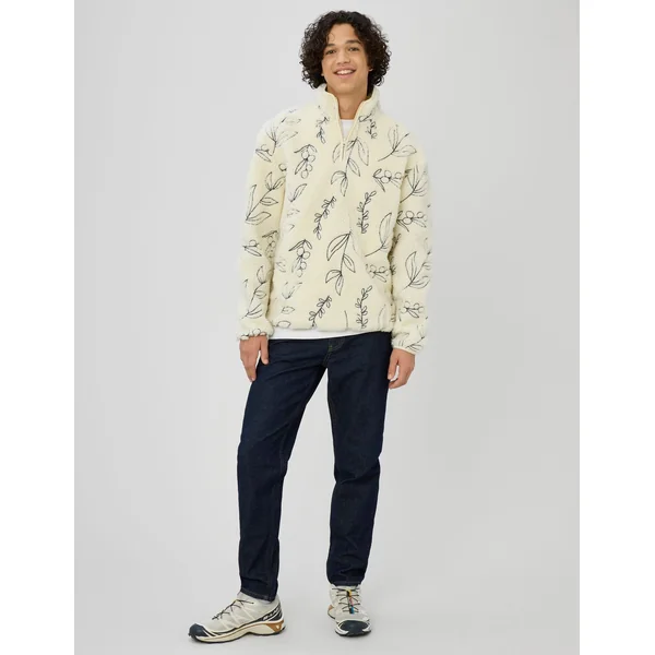 Sweat sherpa brodée Naturel