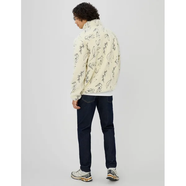 Sweat sherpa brodée Naturel