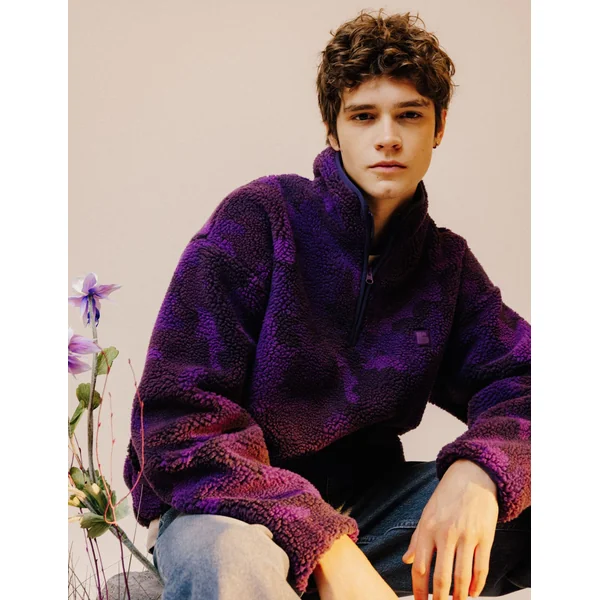 Sweat sherpa imprimée Violet
