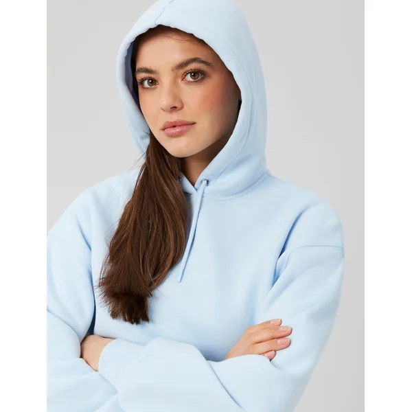 Sweat uni à capuche Bleu