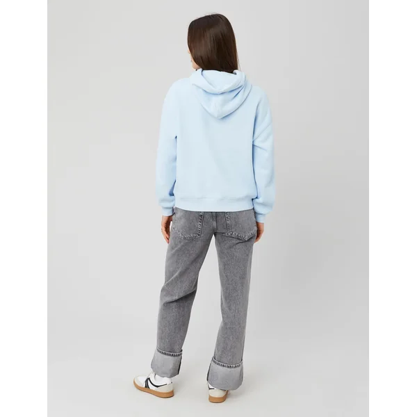 Sweat uni à capuche Bleu