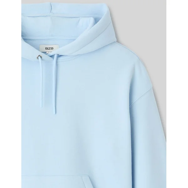 Sweat uni à capuche Bleu