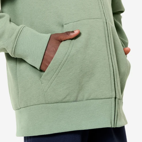 Sweat zippé enfant, vert kaki