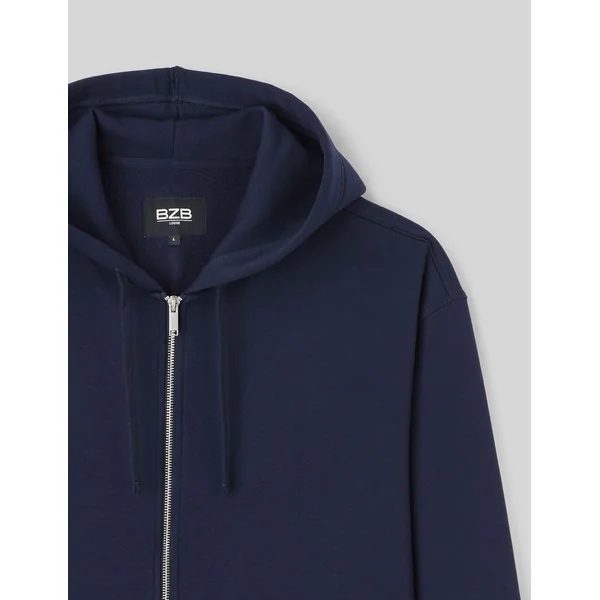 Sweat zippé ouverture double Bleu foncé