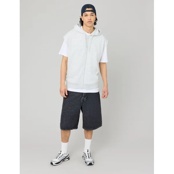 Sweat zippé sans manches Gris clair