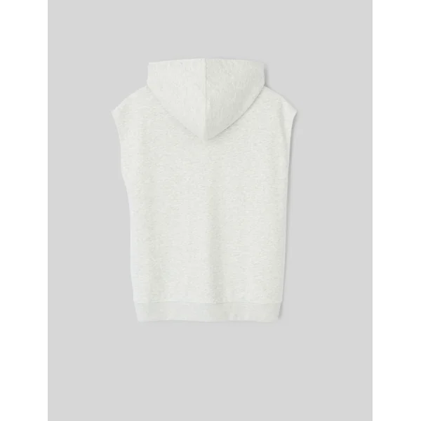 Sweat zippé sans manches Gris clair