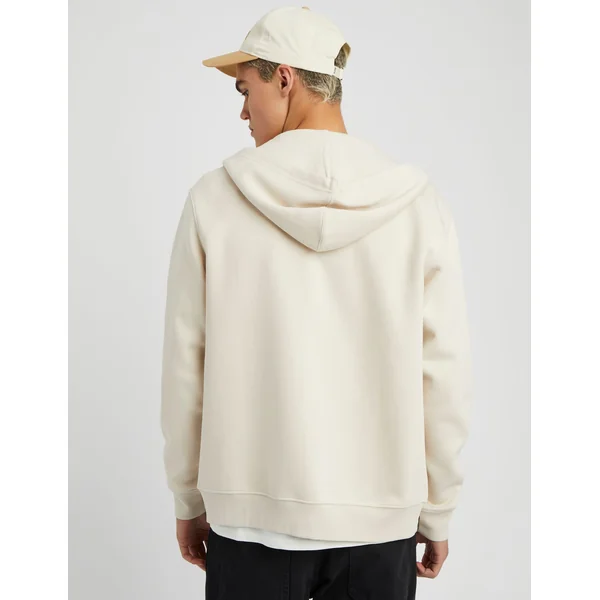 Sweat zippé à capuche Blanc cassé