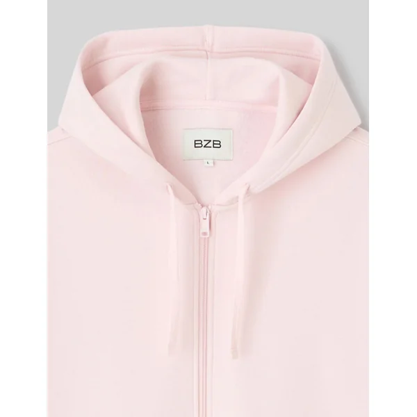 Sweat zippé à capuche Rose