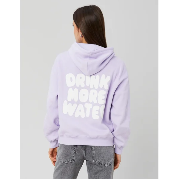 Sweat à capuche imprimé devant/dos Lila